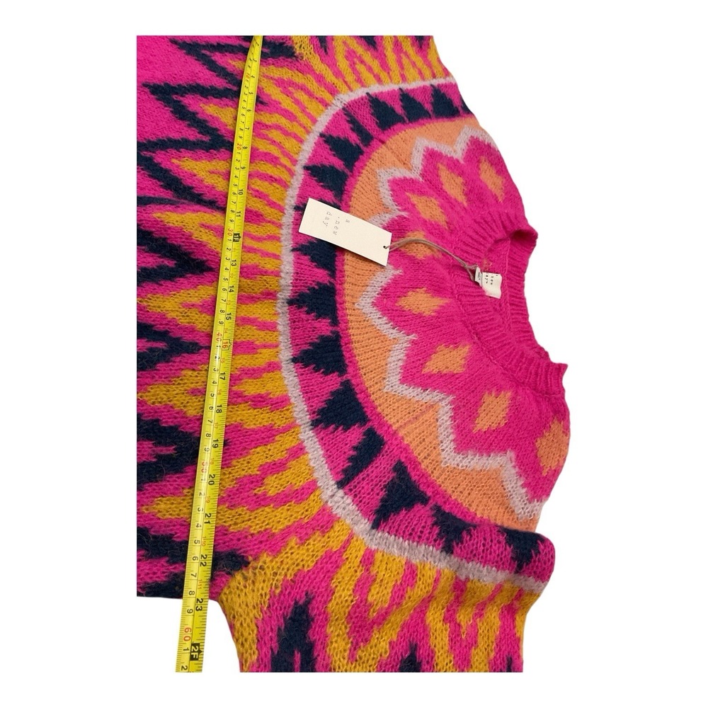 A New Day a hot pink Fair Isle or geometric-patterned sweater Sz XL - Picture 8 of 12